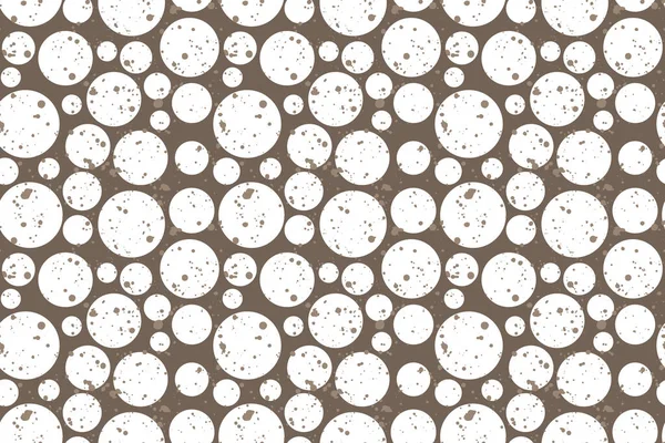 Cercles Blancs Sur Fond Brun Avec Texture Modèle Sans Couture — Image vectorielle