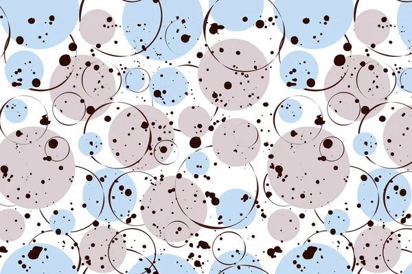 Motif Sans Couture Cercle Pastel Bleu Clair Avec Texture Éclaboussante — Image vectorielle