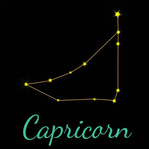 Capricorn vector constellation with stars — Stock Vector