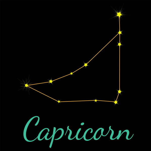 Capricorn vector constellation with stars