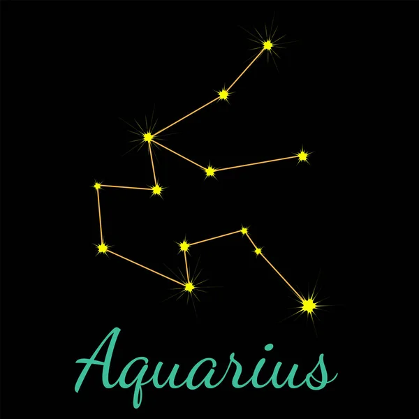 Aquarius vector constellation with stars — Stock Vector