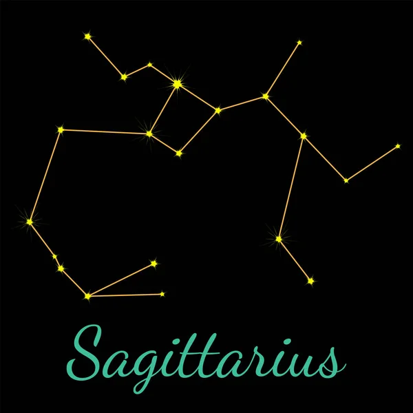 Sagittarius vector constellation with stars — Stock Vector