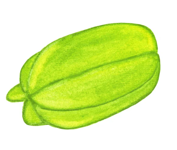 Carambola fruit isolated in watercolor style — Stock Photo, Image