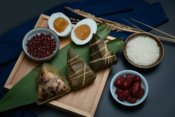 Zongzi Raw Materials Dragon Boat Festival Traditional Chinese Festival Zongzi Royalty Free Stock Images