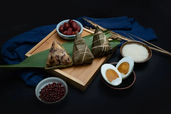 Zongzi Raw Materials Dragon Boat Festival Traditional Chinese Festival Zongzi Stock Photo