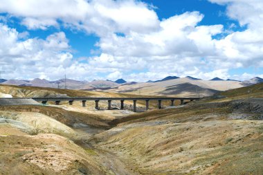 Hoh Xil Doğa Koruma Alanı, Qinghai, Çin. Dünya mirası alanı Hoh Xil. Qinghai-Tibet Demiryolu Hoh Xil 'i geçiyor.