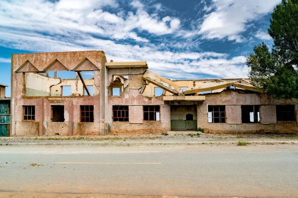 Détruite Bâtiment Abandonné Dans Aksai Oil Town Jiuquan Gansu Chine — Photo