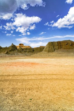 Karamay Şeytan Şehir Hayalet Kasabası, Xinjiang, Çin. Yadan Landforms, Xinjiang, Çin
