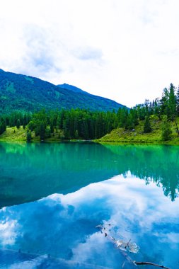 Yazın Kanas Gölü, Altay, Xinjiang, Çin. Yazın Kanas Gölü, Xinjiang, Çin 'de güzel ve sessiz.