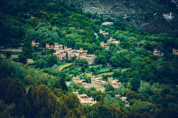 Jiaju Tibetan village, a Tibetan community in Western Sichuan, China. The characteristic dwellings of Tibetan areas in Sichuan. Jiaju Tibetan VillageDanba Local CastleSichuan province in China