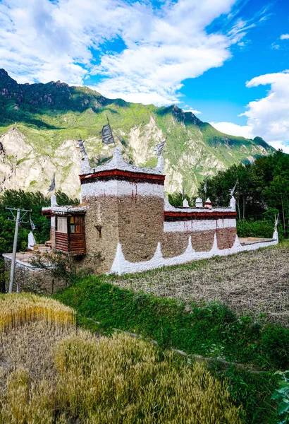 Цзяджу Тибетське Село Тибетська Громада Західному Сичуані Китай Характерні Житла — стокове фото