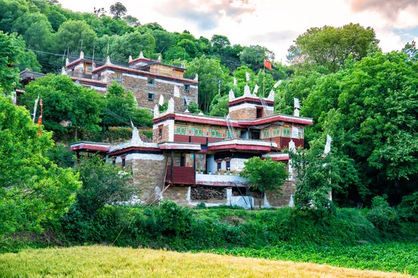 Jiaju Tibetan Village Tibetan Community Western Sichuan China Characteristic Dwellings — Stock Photo, Image