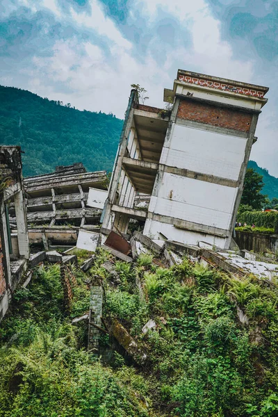 Wenchuan Deprem Alanı Xuankou Ortaokulu Deprem Alanı Sichuan Eyaleti Çin — Stok fotoğraf