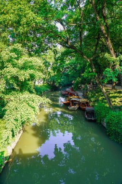 Wupeng teknesi Huqiu Dağı 'nın altında, Suzhou Şehri, Jiangsu Bölgesi, Çin