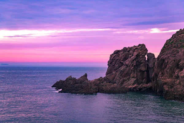 Chengshantou 'da pembe gökyüzü, Weihai, Shandong, Çin