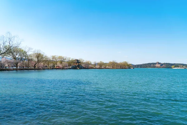 Západní Břeh Jara Kunming Lake Letní Palác Peking Čína Jaro — Stock fotografie