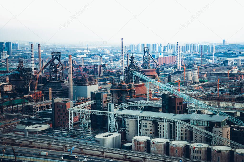 Beijing Shougang Park overlooking the panorama, Beijing Iron and Steel MuseumShougang Industrial ParkBeijingChina