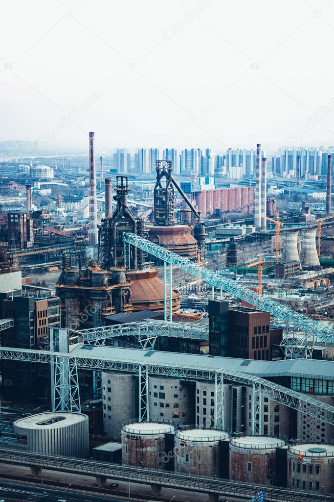 Beijing Shougang Park overlooking the panorama, Beijing Iron and Steel MuseumShougang Industrial ParkBeijingChina