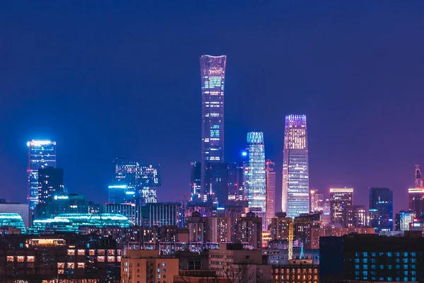 Cbd Vista Nocturna Beijing China —  Fotos de Stock