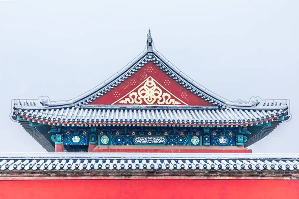 Vörös Fal West Side Hall Temple Heaven Peking Kína — Stock Fotó