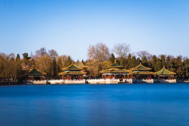 Five Dragon Pavilion in Beihai Park, Beijing, China clipart