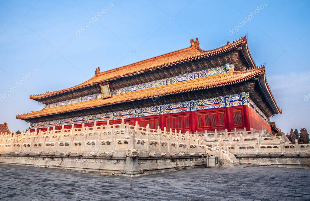 The Ancestral TempleTaimiao, Beijing, China. Beijing labor people's Cultural Palace. Chinese translation of plaque: the Ancestral TempleTaimiao