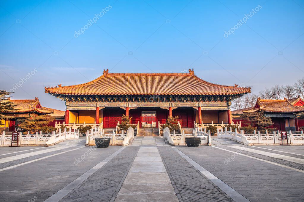 Halberd gate of Taimiao in Beijing, China. Beijing labor people's Cultural Palace, China