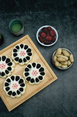 Lezzetli geleneksel Çin pastası, jujube keki. Geleneksel Çin Jujube Yapıştırıcı Tatlısı.