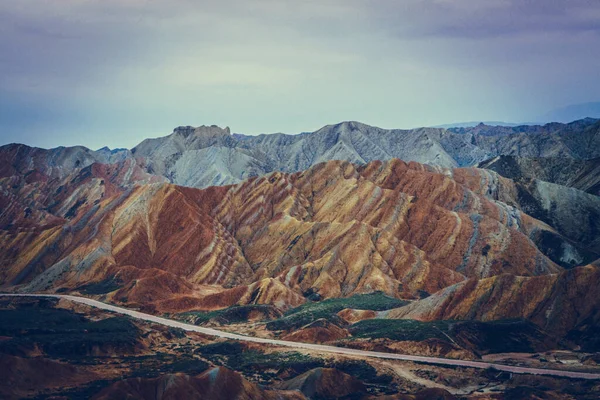 Parco Geologico Nazionale Zhangye Danxia Geoparco Colorato Danxia Nella Città — Foto Stock