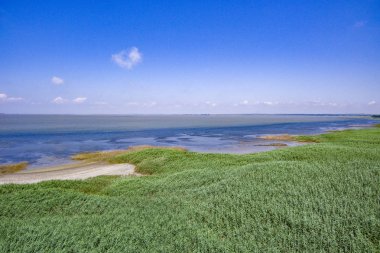 güneşli bir günde güneyde büyük tuz gölü