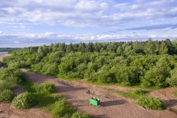 Ліс Хмари Сонячну Погоду — стокове фото