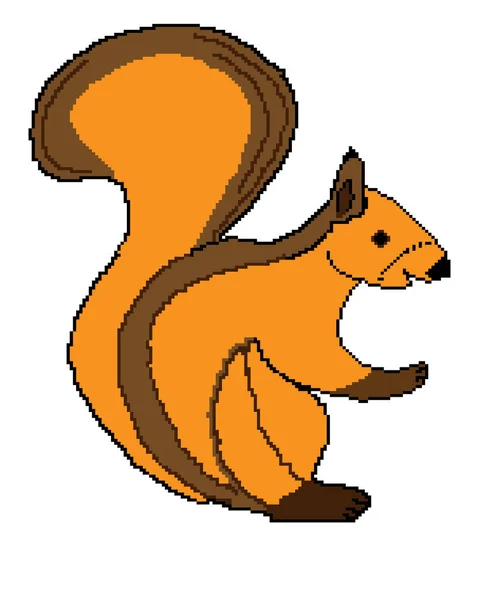 Μορφή Του Ζώου Στο Ύφος Της Τέχνης Pixel Σκίουρος Στο — Διανυσματικό Αρχείο