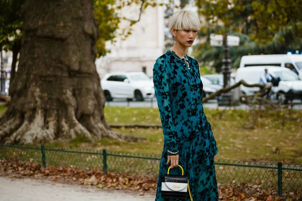 Paris França Setembro 2019 Model Shen Antes Desfile Chloe Paris — Fotografia de Stock