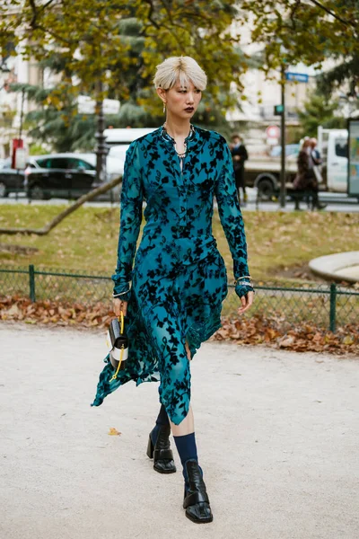Paris França Setembro 2019 Model Shen Antes Desfile Chloe Paris — Fotografia de Stock