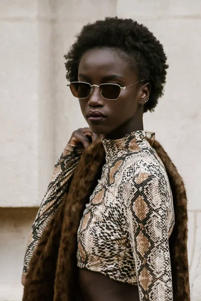 Paris França Setembro 2019 Modelo Anok Yai Antes Desfile Moda — Fotografia de Stock