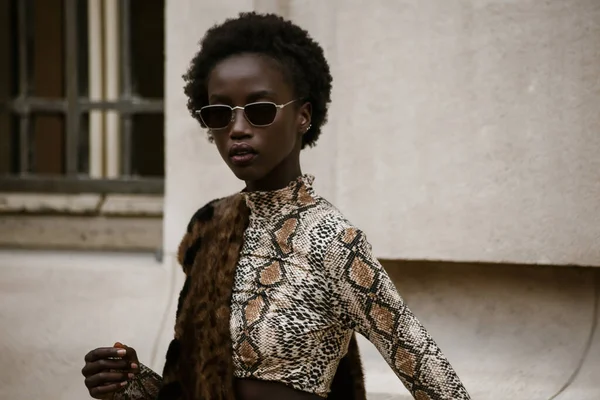 Paris França Setembro 2019 Modelo Anok Yai Antes Desfile Moda — Fotografia de Stock