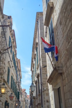 DUBROVNIK, CROATIA - 18 Haziran 2019 'da Dubrovnik kentinde yürüyüş. 