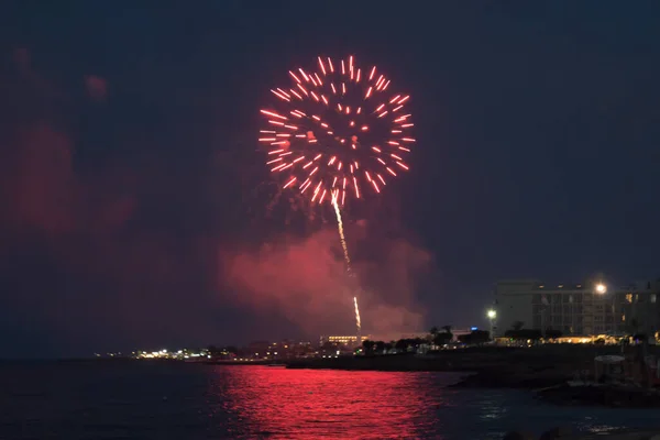 Pernera Cyprus June Fireworks Louma Beach Pernera Cyprus 2018 — 스톡 사진