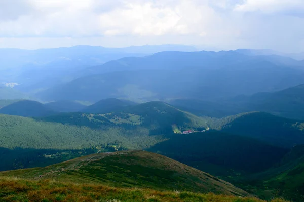 Pemandangan Panorama Dari Hoverla Pegunungan Carpathia Ukraina Tembakan Luar Ruangan — Stok Foto