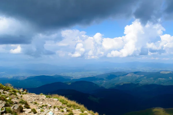 Panoramic View Hoverla Carpathian Mountains Ukraine Horizontal Outdoors Shot — Stock Photo, Image