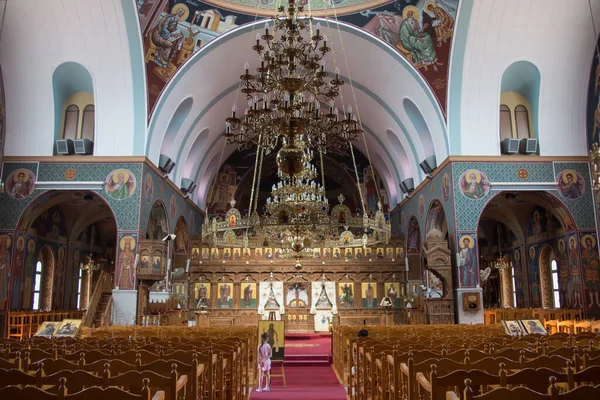 PROTARAS, CYPRUS - 12 Haziran 2018 'de Kıbrıs Rum Kesimi' nin Paralimni kentindeki Aziz George Kilisesi.