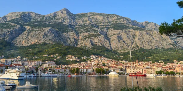 Makarska Croazia Giugno Veduta Del Centro Makarska Dal Mare Makarska — Foto Stock