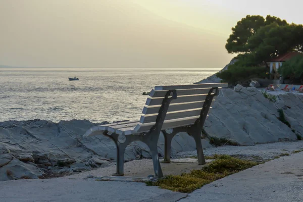 Sonnenuntergang Auf Der Adria Brela Kroatien — Stockfoto