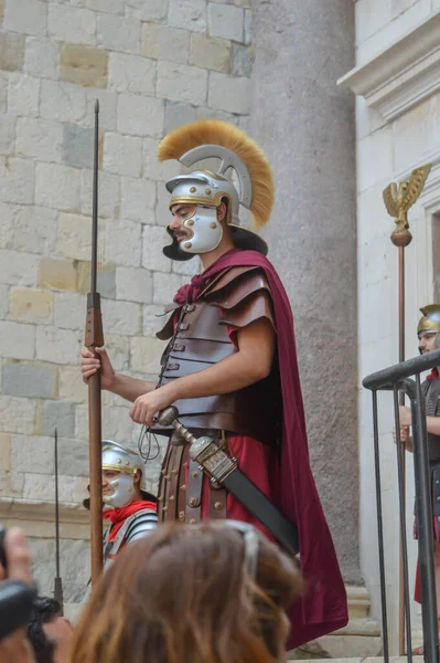 Split Croatie Juin Scène Empereur Romain Dans Palais Dioclétien Split — Photo