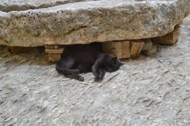 BÖLÜM, CROATIA - 15 Haziran 2019 'da Hırvatistan' ın Split kentindeki Diocletian sarayının mahzenleri. Game of Thrones 'un bazı bölümleri burada çekildi..