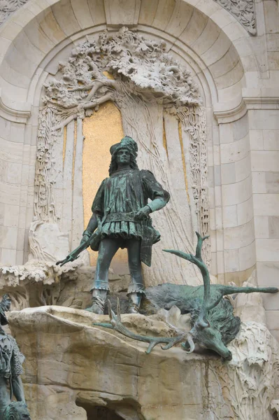 Budapest Hungría Diciembre 2017 Estatua Del Príncipe Eugenio Saboya Castillo —  Fotos de Stock