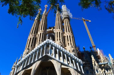 BARCELONA, İspanya - 22 Haziran 2016: Park Guell, Barcelona, İspanya. Park Guell, Antoni Gaudi tarafından tasarlandı ve UNESCO 'nun dünya mirası alanlarının bir parçası..
