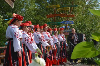 Velyki Sorochintsi, UKRAINE - 25 Ağustos 2017: Ukrayna 'nın ulusal yıllık pazarı 