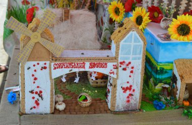 Velyki Sorochintsi, UKRAINE - 25 Ağustos 2017: Ukrayna 'nın ulusal yıllık pazarı 