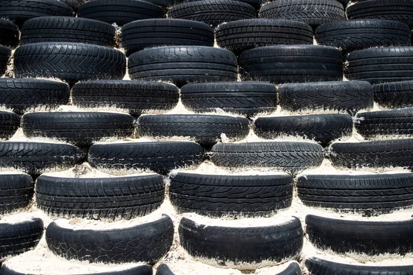 Tyre Wall Sports Competition Park Area Kids — Stock Photo, Image